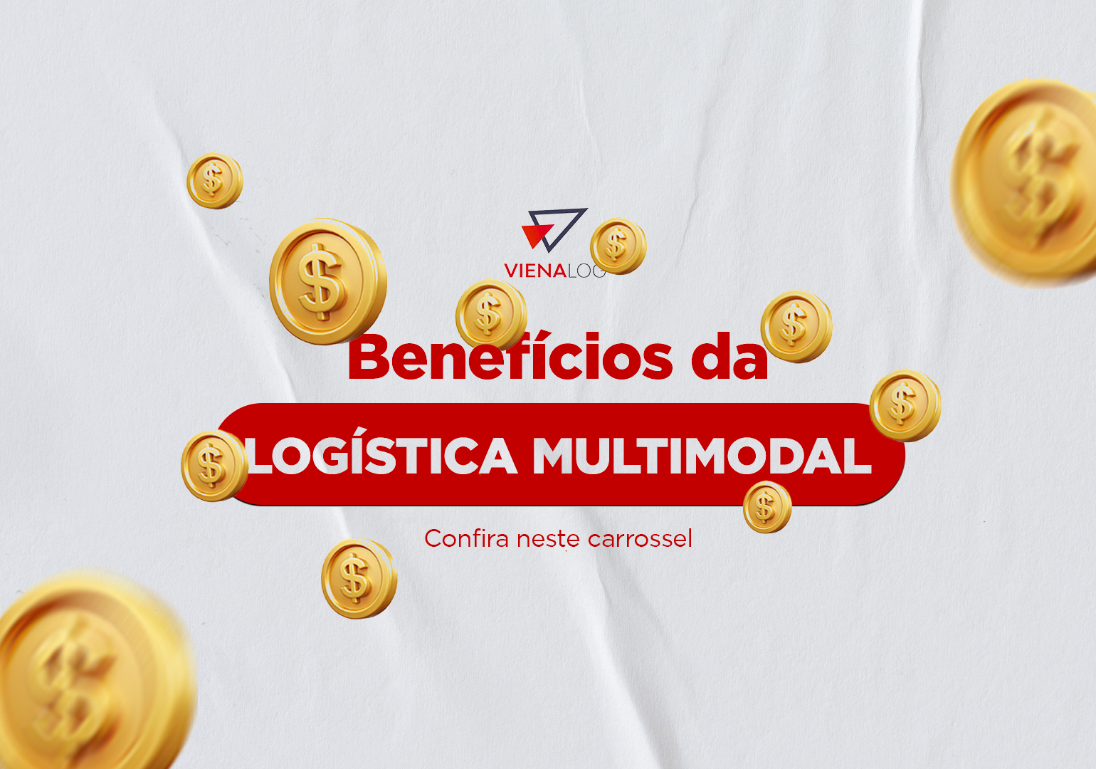 Imagem de capa escrita logística multimodal com moedas voando